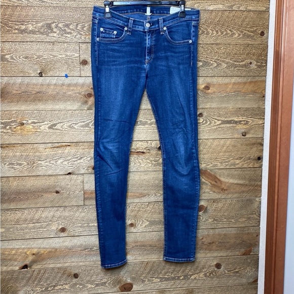 Rag & Bone Woodford Blue 5-Pockets Style Mid-rise Skinny Denim Jeans Size 28 - Picture 2 of 7